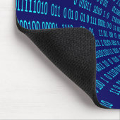 Blue Binary Tunnel Data Stream Concept Mousepad (Ecke)