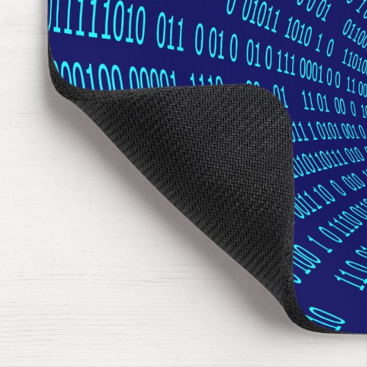 Blue Binary Tunnel Data Stream Concept Mousepad (Ecke)