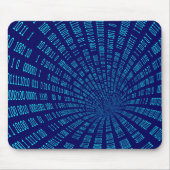 Blue Binary Tunnel Data Stream Concept Mousepad (Vorne)