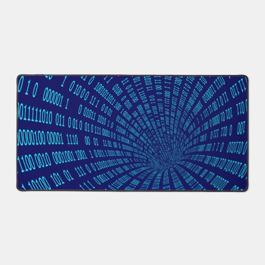 Blue Binary Tunnel Data Stream Concept Schreibtischunterlage (Vorderseite)