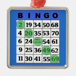 Blue BINGO Card | BINGO Lover's Geschenk Weihnacht Ornament Aus Metall