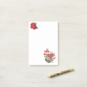 Blue Bird and Cherry Post-it Notes Klebezettel (Auf Schreibtisch)