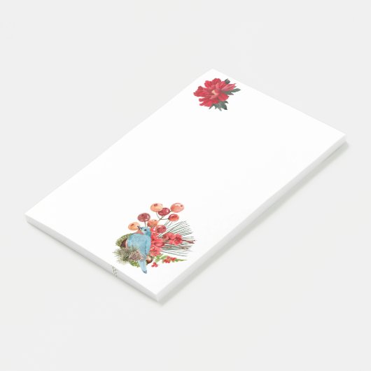 Blue Bird and Cherry Post-it Notes Klebezettel (angewinkelt)