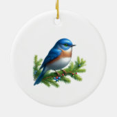Blue Bird and Holiday Boughs Keramik Ornament (Hinten)