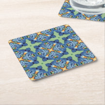 Blue Bird Arabesque Paper Untersetzer