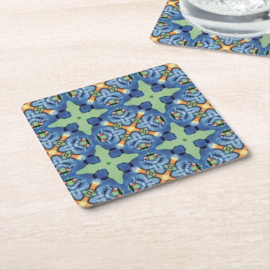 Blue Bird Arabesque Paper Untersetzer (angewinkelt)