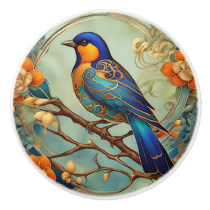 Blue Bird Art Nouveau Art Deco Keramikknauf