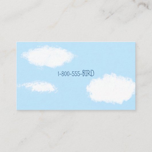 Blue Bird auf einer Baumzweigung mit Cloudy Sky Visitenkarte (Rückseite)