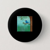Blue-Bird-Aufkleber Button (Vorderseite)