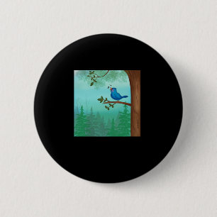 Blue-Bird-Aufkleber Button