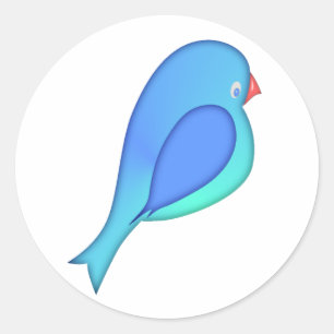 Blue-Bird-Aufkleber Runder Aufkleber