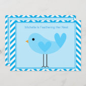 Blue Bird Baby Shower Einladung (Vorne/Hinten)