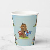 Blue Bird Birdhouse Pappbecher (Vorderseite)