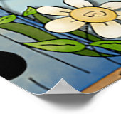 Blue Bird Birdhouse Poster (Ecke)