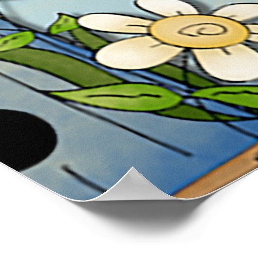 Blue Bird Birdhouse Poster (Ecke)