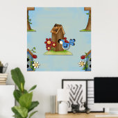 Blue Bird Birdhouse Poster (Heimbüro)