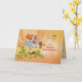 Blue Bird Birthday Card Karte (Gelbe Blume)