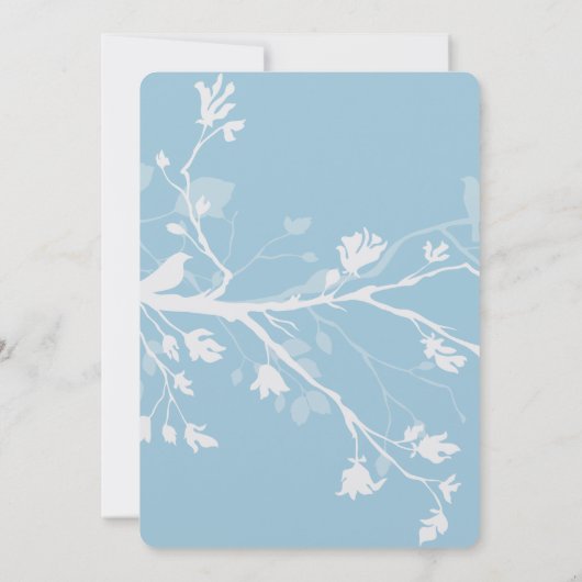 Blue Bird Branches Brautparty Einladung (Rückseite)
