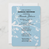 Blue Bird Branches Brautparty Einladung (Vorderseite)