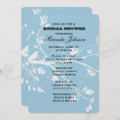 Blue Bird Branches Brautparty Einladung (Vorne/Hinten)