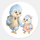Blue Bird Bruder Schwester Kreis Aufkleber (Vorderseite)