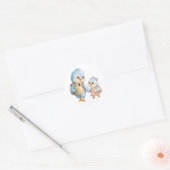 Blue Bird Bruder Schwester Kreis Aufkleber (Umschlag)