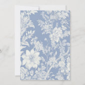 Blue Bird Chinoiserie Brautparty Einladung (Rückseite)