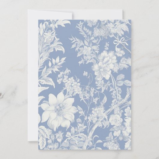 Blue Bird Chinoiserie Brautparty Einladung (Rückseite)