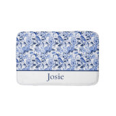 Blue Bird Chinoiserie Monogram  Badematte (Vorderseite)