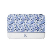 Blue Bird Chinoiserie Monogram  Badematte (Vorderseite)