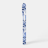 Blue Bird Chinoiserie Monogram  iPhone Hülle (Linke Seite)