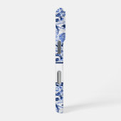 Blue Bird Chinoiserie Monogram  iPhone Hülle (Rechte Seite)