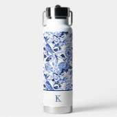 Blue Bird Chinoiserie Monogram Trinkflasche (Vorderseite)