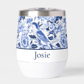 Blue Bird Chinoiserie Monogramm  (Vorderseite)