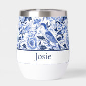 Blue Bird Chinoiserie Monogramm  (Rückseite)