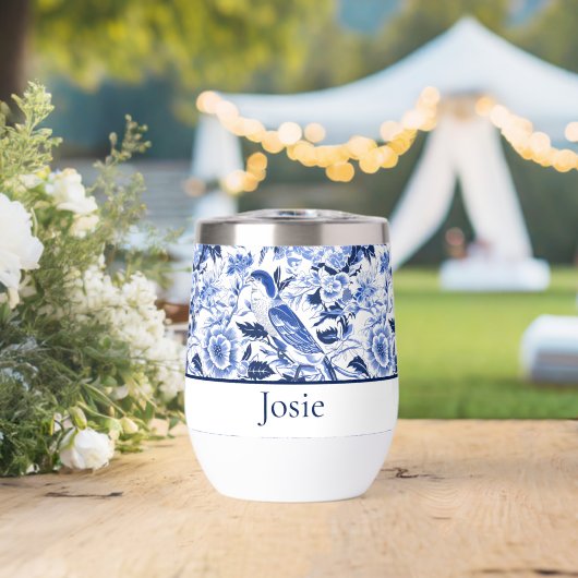 Blue Bird Chinoiserie Monogramm  (Hochzeit (gedreht))