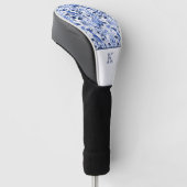 Blue Bird Chinoiserie Monogramm  Golf Headcover (angewinkelt)