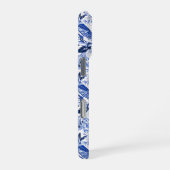 Blue Bird Chinoiserie Monogramm  iPhone Hülle (Rechte Seite)
