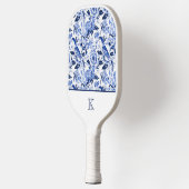 Blue Bird Chinoiserie Monogramm Pickleball Schläger (Links)