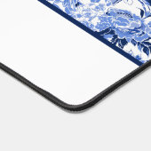 Blue Bird Chinoiserie Monogramm  Schreibtischunterlage (Ecke)