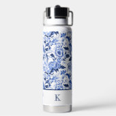 Blue Bird Chinoiserie Monogramm Trinkflasche (Hinten)