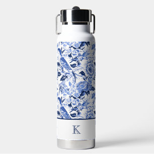 Blue Bird Chinoiserie Monogramm Trinkflasche