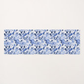 Blue Bird Chinoiserie Monogramm Yogamatte (Rückseite (Horizontal))
