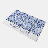 Blue Bird Chinoiserie Welcome Fußmatte (Schrägansicht)