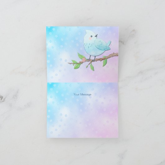 Blue Bird Danke Karte (Innenseite)