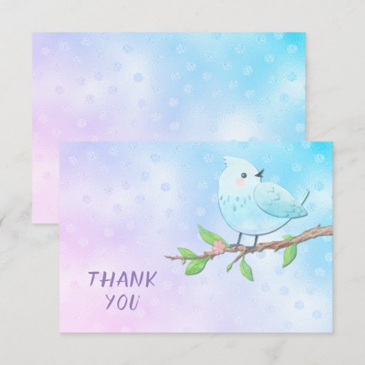Blue Bird Danke Karte (Vorne/Hinten)