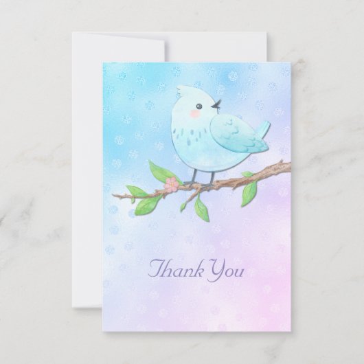 Blue Bird Danke Karte (Vorderseite)