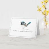 Blue Bird - Einfaches elegantes Beileid Karte (Gelbe Blume)