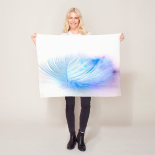 Blue Bird Feather Plume Fleecedecke