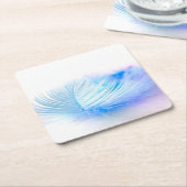Blue Bird Feather Plume Rechteckiger Pappuntersetzer (angewinkelt)